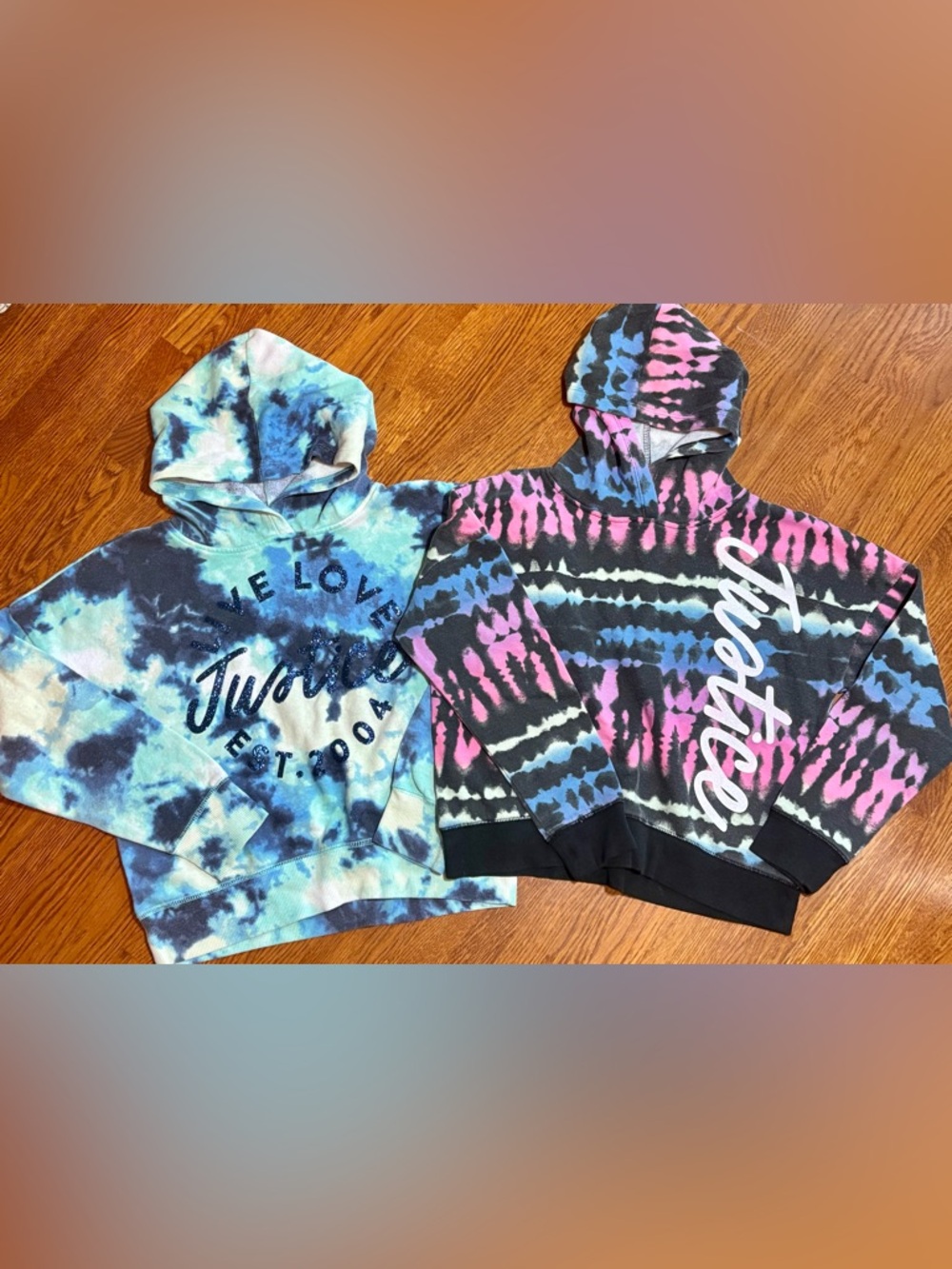 Bundle of 2 Justice Tie-Dye Hoodies